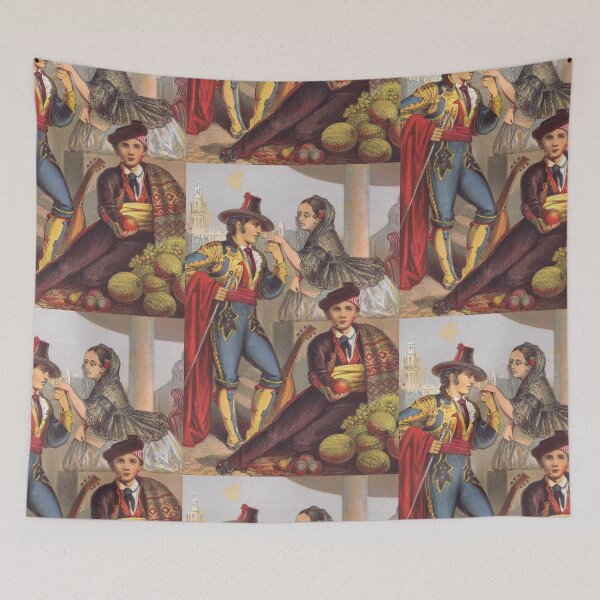 Item preview, Spanish traditional costumes, Spain, old spanish traditional costume, old spanish clothing, antique lithograph print, 1874 designed and sold by TigrisOldprints.