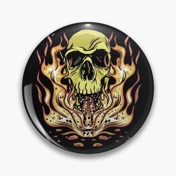 Item preview, Skull Fire Breathing Red and Orange Flames designed and sold by MadMando.