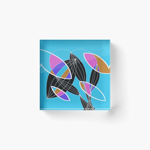 Item preview, Organic objects - 4 colors white lines on Blue Board designed and sold by Istvan Ocztos.
