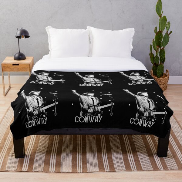 Conway Twitty - White Stencil Throw Blanket