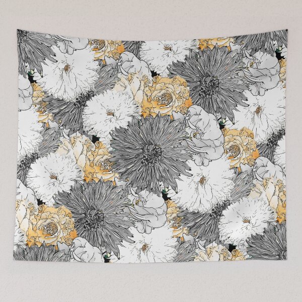 Item preview, Yellow Gray Floral Illustration designed and sold by InovArtS.