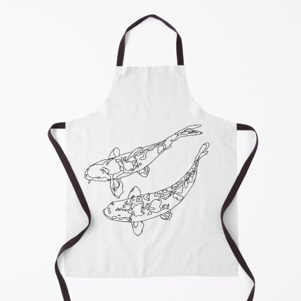 Item preview, Line art Oo two swimming koi fish designed and sold by The Red Shop.