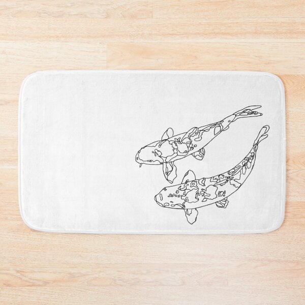 Item preview, Line art Oo two swimming koi fish designed and sold by The Red Shop.