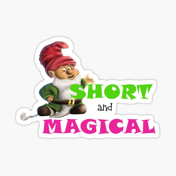 Short and Magical Gnome Illustration Sticker