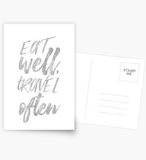 Eat well travel often Silver foil Postcards