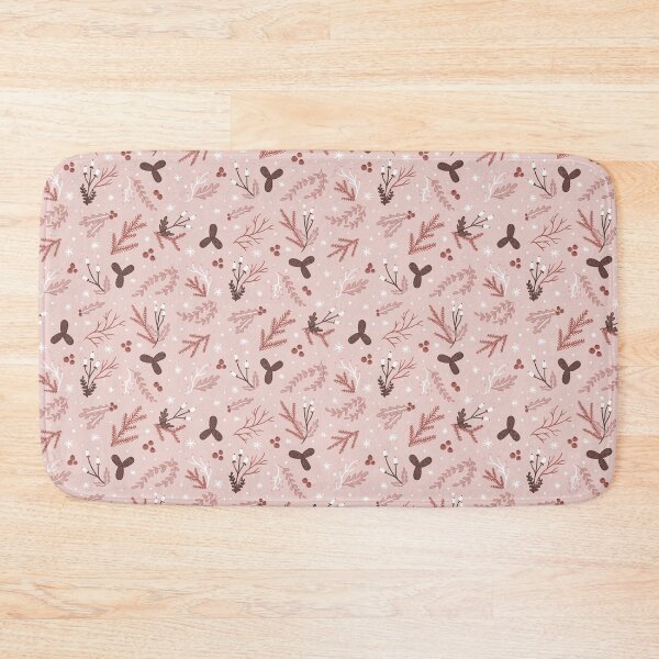 Item preview, Floral, leafy Foliage Pink Winter Pattern Digital Illustration designed and sold by AlmightyClaire.