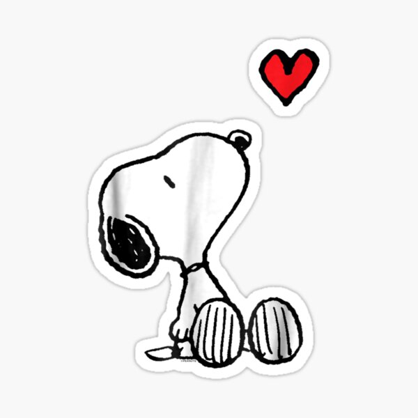 Peanuts Heart Sitting Snoopy T Shirt Sticker