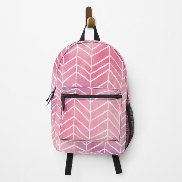 Item preview, Pink Watercolor Herringbone Pattern (pink/white) designed and sold by Design Minds Boutique.