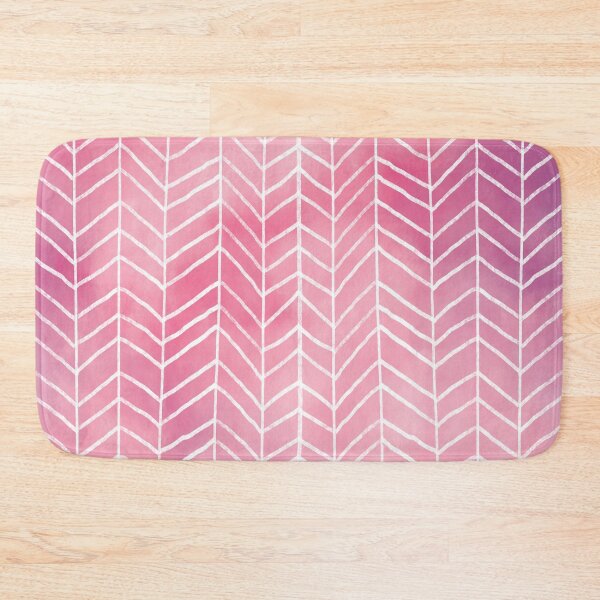 Item preview, Pink Watercolor Herringbone Pattern (pink/white) designed and sold by Design Minds Boutique.