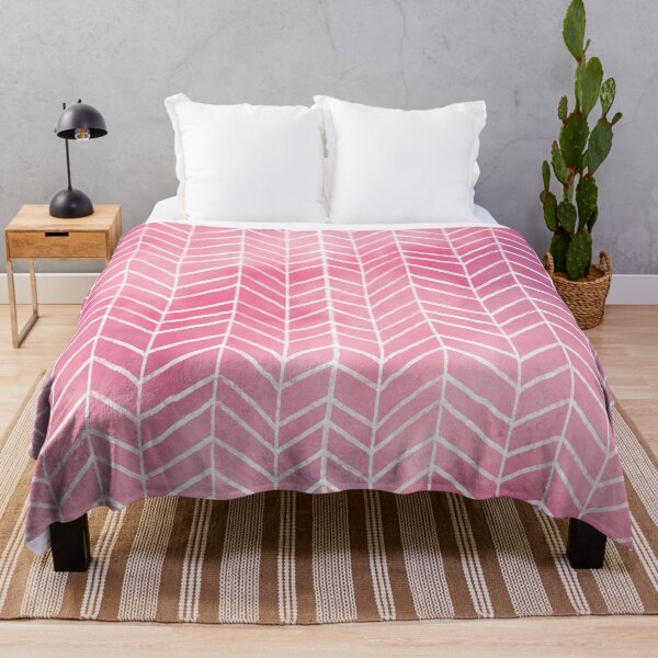 Item preview, Pink Watercolor Herringbone Pattern (pink/white) designed and sold by Design Minds Boutique.