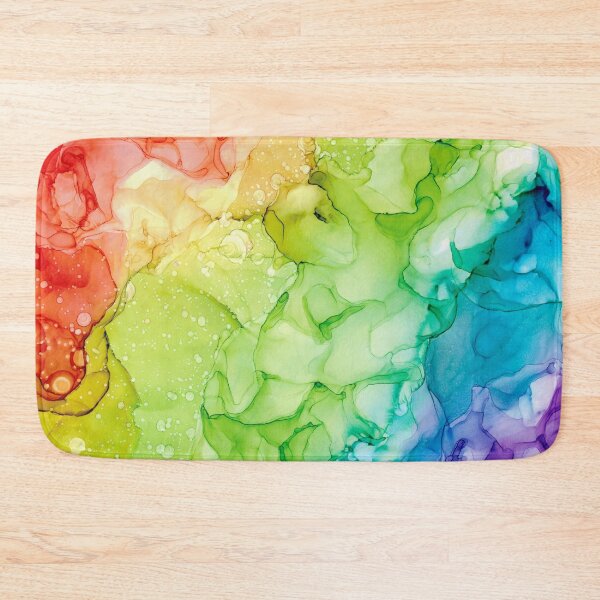 Item preview, Rainbow Smoke Abstract 821 Alcohol Ink Painting by Herzart designed and sold by herzart.