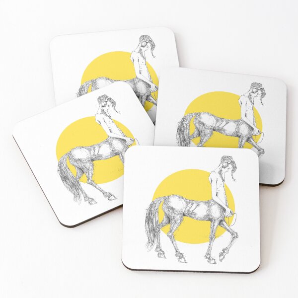 Item preview, Young centaur with headphones and mp3 player, yellow designed and sold by Francesco Carli.