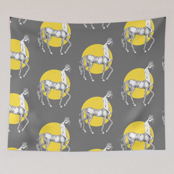 Item preview, Young centaur with headphones and mp3 player, yellow designed and sold by Francesco Carli.