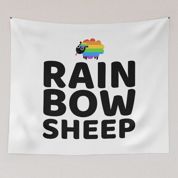 Item preview, Rainbow Sheep over Black Sheep | Be different designed and sold by Petra Becker.