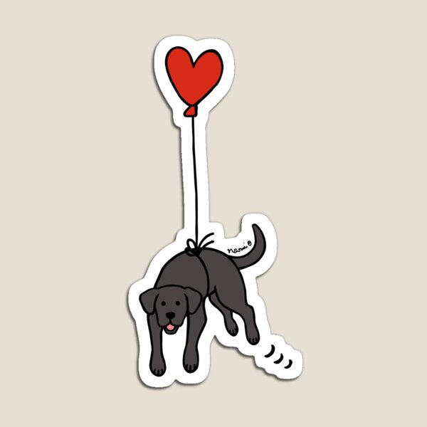 Black Labrador Floating in the Air Magnet