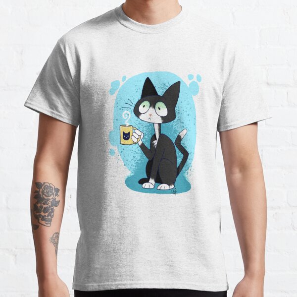 Tuxedo Cat Drinking Coffee Merchandise Classic T-Shirt