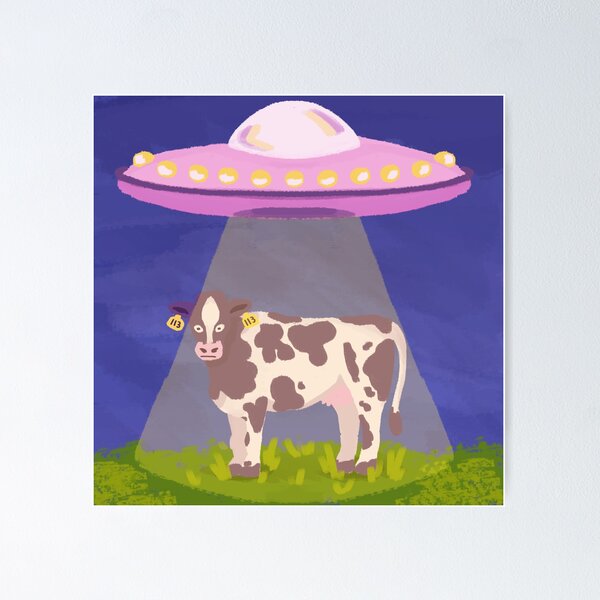 Item preview, Cow Abduction Illustration designed and sold by AoifeCeitinn.