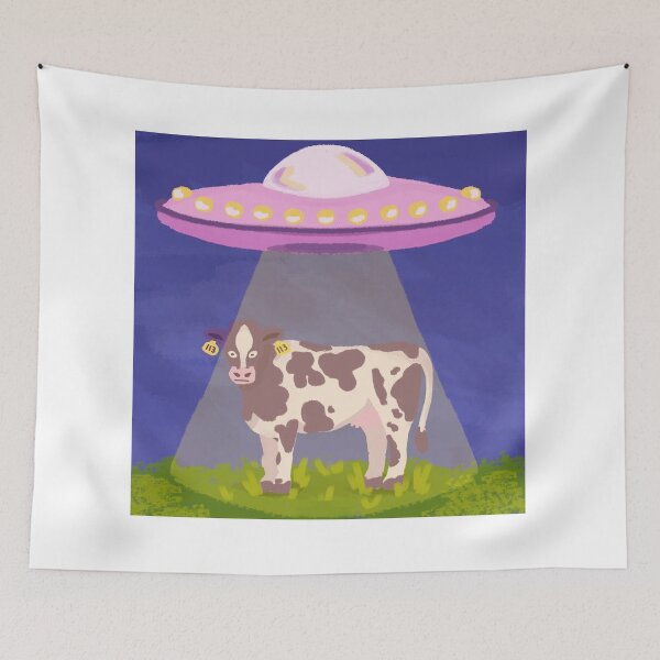 Item preview, Cow Abduction Illustration designed and sold by Aoife Céitinn Art.