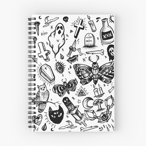 Item preview, SPOOKY TATTOO FLASH SHEET designed and sold by rhirhiart.