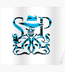 SKULDUGGERY BLUE/BLACK LOGO Poster