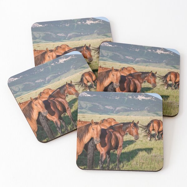 Item preview, Horse herd in Montana looking at camera designed and sold by BerryvineImage.