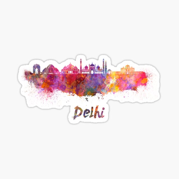 Item preview, Delhi skyline in watercolor designed and sold by paulrommer.