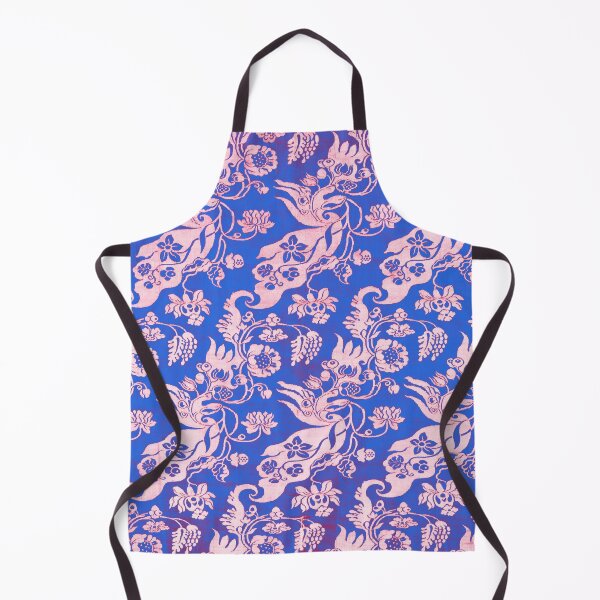 Item preview, ANTIQUE HAWAII BLUE PINK DAMASK FLOWERS AND LEAVES, DIAGONAL BIZARRE FLORAL PATTERN designed and sold by BulganLumini.