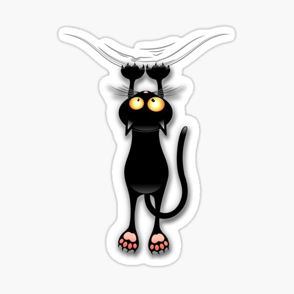 Fun and Naughty Cat Falling Down Sticker