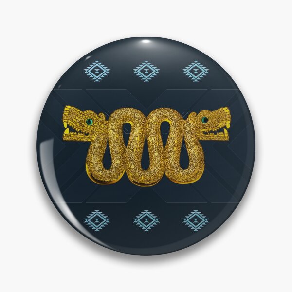 Item preview, Gold Aztec Double-Headed Serpent Maquizcoatl designed and sold by kernowerno.