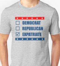 Election Democrat Republican Expatriate Slim Fit T-Shirt
