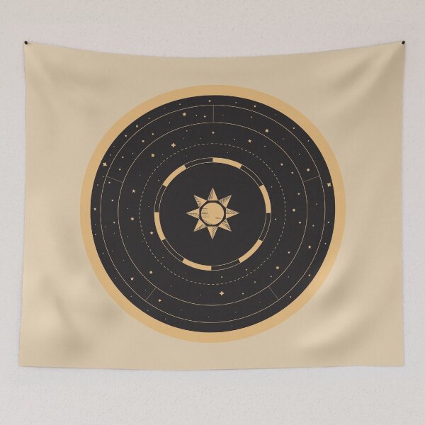 Item preview, Black Vintage Sun Illustration designed and sold by ArtStore20.
