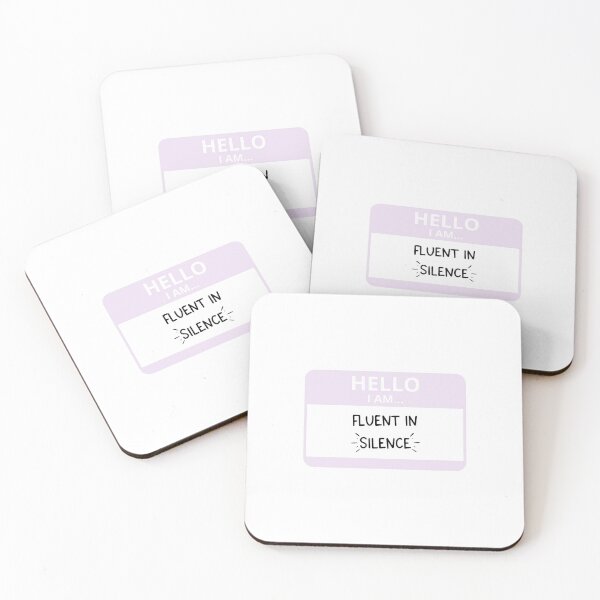 Item preview, Fluent In Silence Name Tag designed and sold by alwayselle.