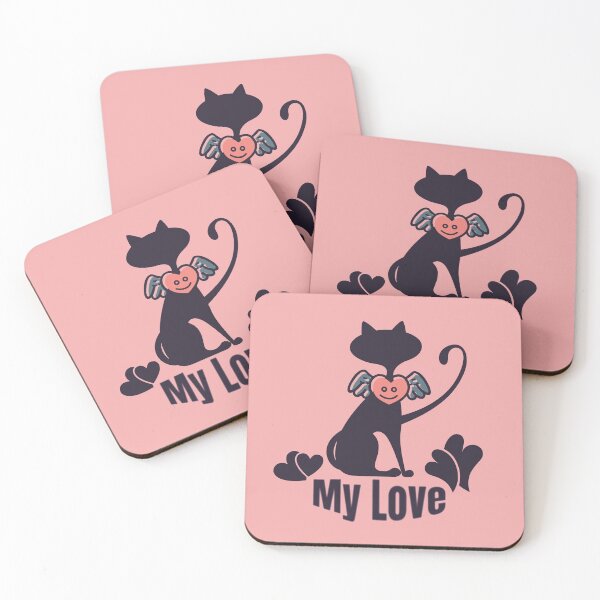 Item preview, Black Cat Heart My Love  designed and sold by hempress.