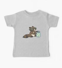 Funny little raccoon collects crickets Baby Tee