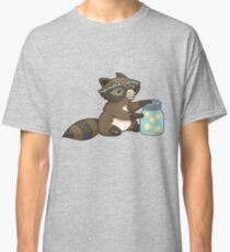 Funny little raccoon collects crickets Classic T-Shirt