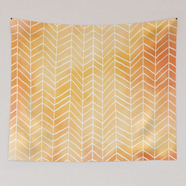 Item preview, Orange Watercolor Herringbone Pattern (orange/white) designed and sold by Design Minds Boutique.