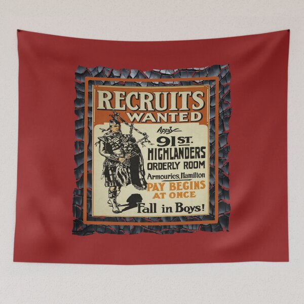 Item preview, Highlanders, Recruits Wanted, Apply, Fall In Boys designed and sold by ronnieyoung.