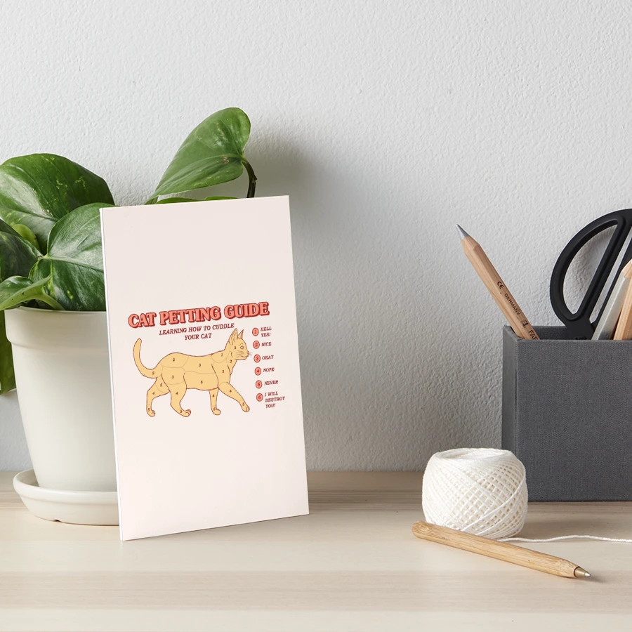 Cat Petting Guide Art Board Print for Sale by Thiago Corrêa | Redbubble