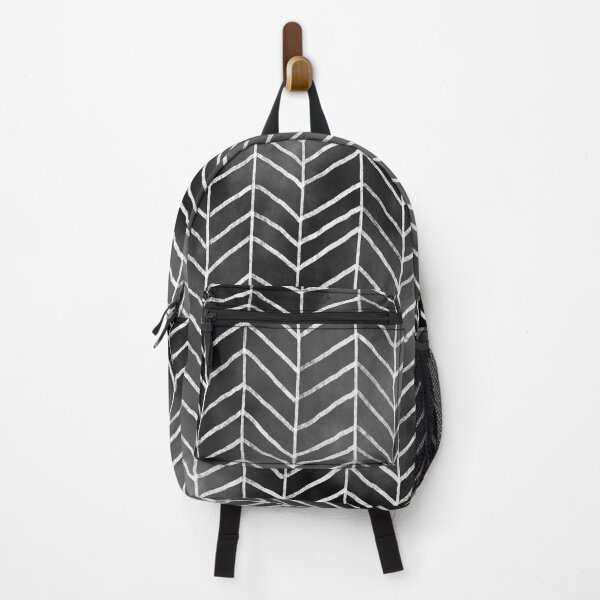 Item preview, Watercolor Herringbone Pattern (white/black) designed and sold by Design Minds Boutique.