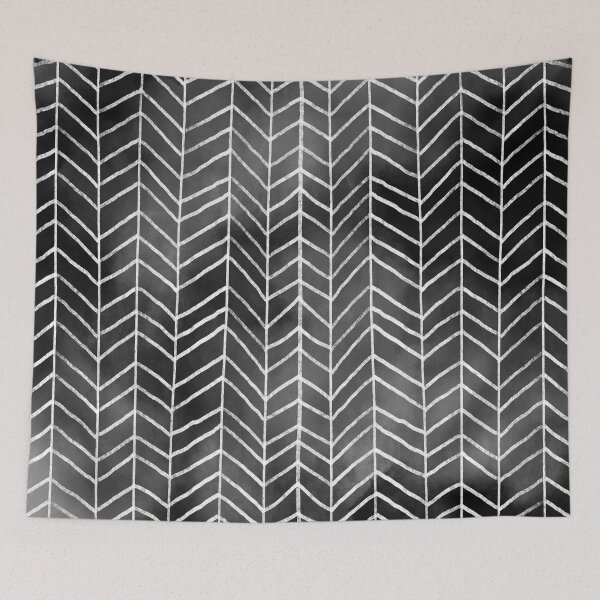 Item preview, Watercolor Herringbone Pattern (white/black) designed and sold by Design Minds Boutique.