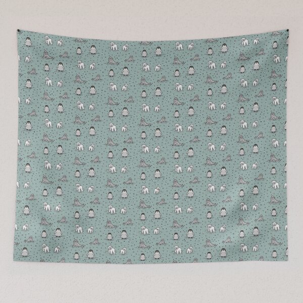 Item preview, Cute Arctic Animals Winter Pattern Digital Illustration designed and sold by AlmightyClaire.