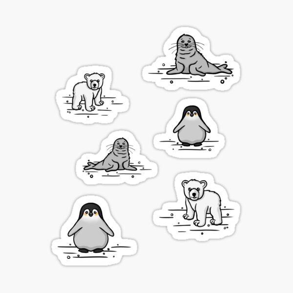 Item preview, Cute Arctic Animals Winter Pattern Digital Illustration designed and sold by AlmightyClaire.
