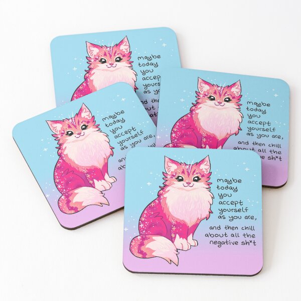 Item preview, "Maybe Today You Accept Yourself" Pink Sparkle Kitten designed and sold by thelatestkate.