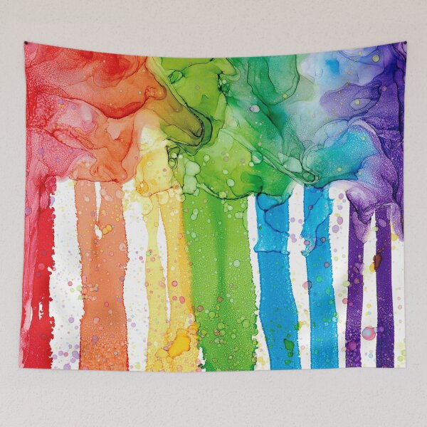 Item preview, Rainbow Storm Abstract 821 Alcohol Ink Painting by Herzart designed and sold by herzart.
