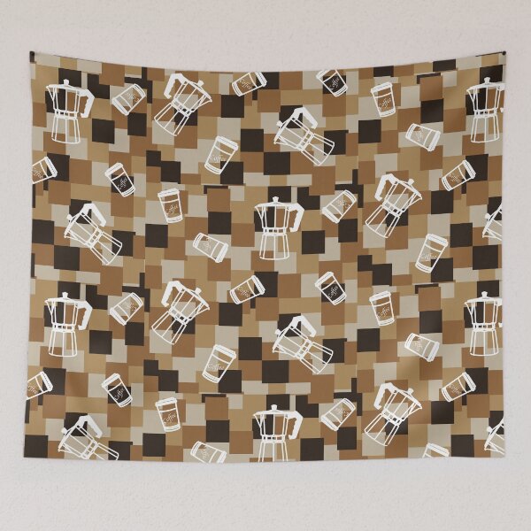 Item preview, Cups and coffemakers checked art designed and sold by thakadlec7.