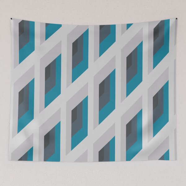 Item preview, Blue Windows on a white building facade abstract illustration designed and sold by Thecolorschemer.