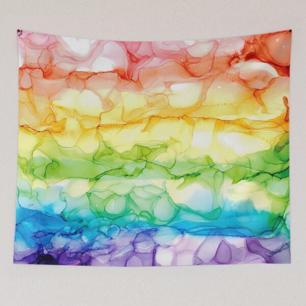 Item preview, Liquid Rainbow Abstract 821 Alcohol Ink Painting by Herzart designed and sold by herzart.