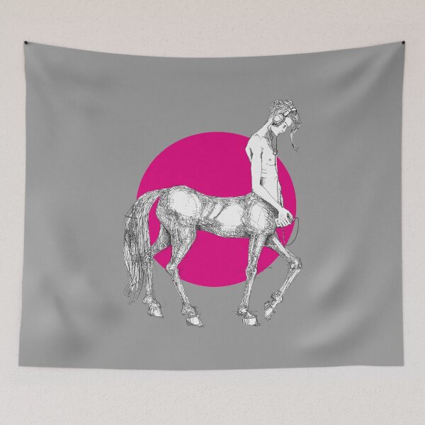 Item preview, Young centaur with headphones and mp3 player, magenta designed and sold by Francesco Carli.