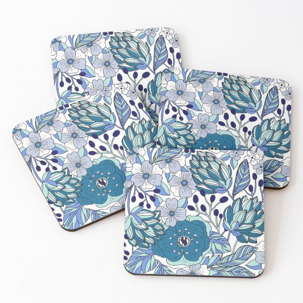 Item preview, Blue Floral designed and sold by ThrowPillows.