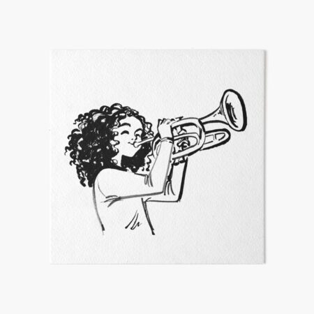 Lady Playing Euphonium Silhouette Clip Art @